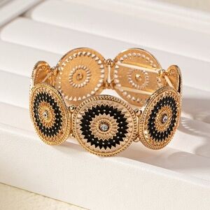 Elegant Gold and Black Bracelet